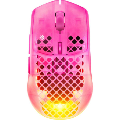 Гейминг мишка SteelSeries - Aerox 3 WL Gen 2, оптична, безжична, Magenta Haze